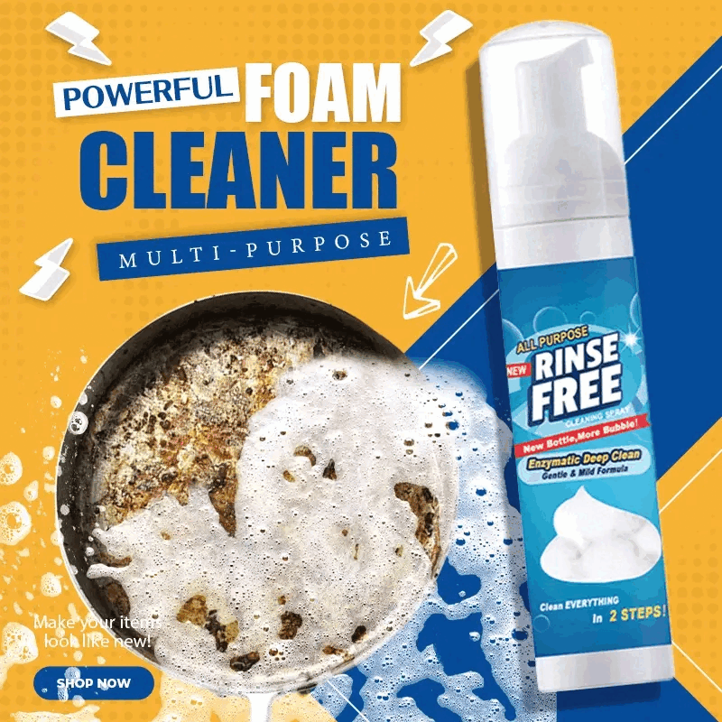 Rinse Free Bubble Cleaner,Powerful Rinse-Free Bubble Cleaner,All Purpose  Rinse Free Cleaning Spray,Powerful Stain Removal Kit for Bathroom, Car,  House